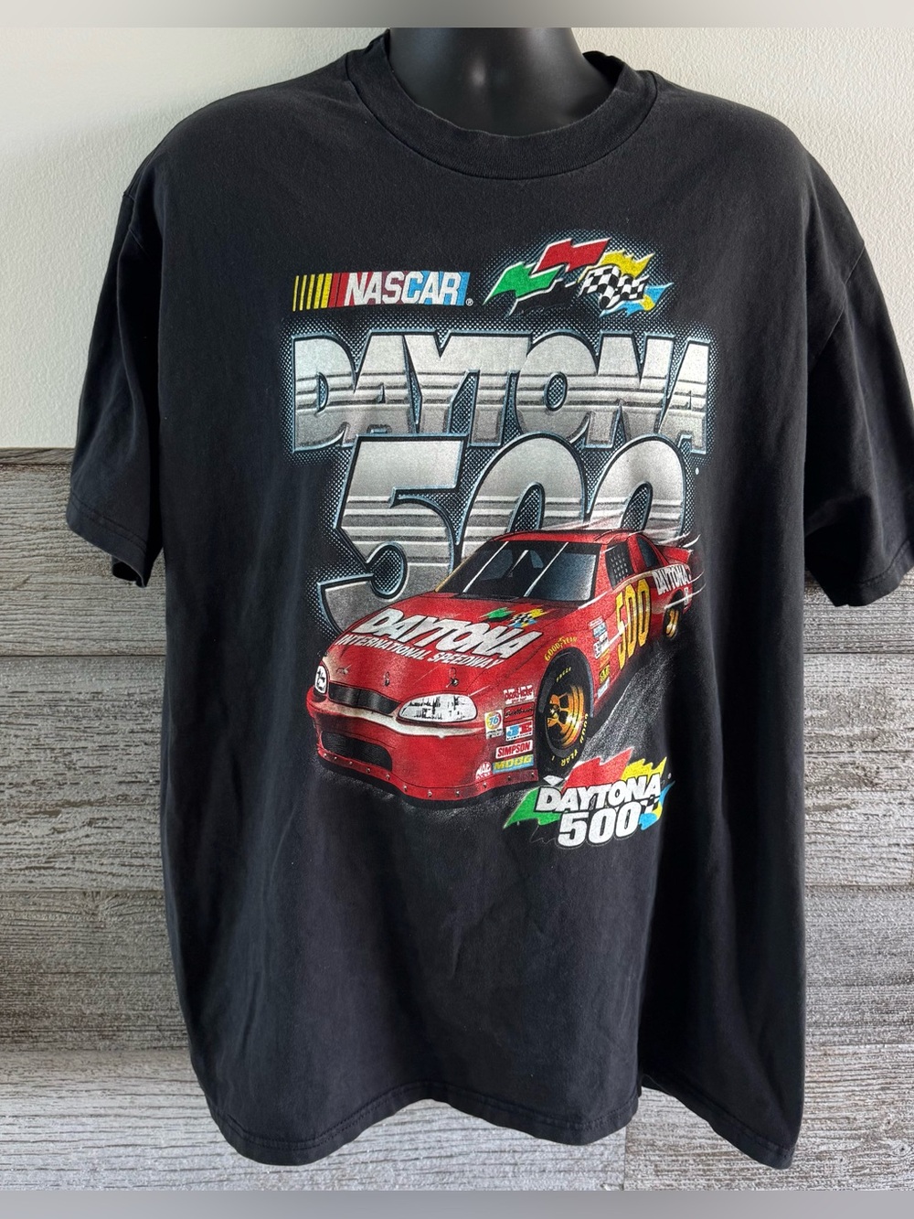Vintage NASCAR Daytona 500 Double-Sided Graphic T-Shirt Adult XL Racing Tee (N1)